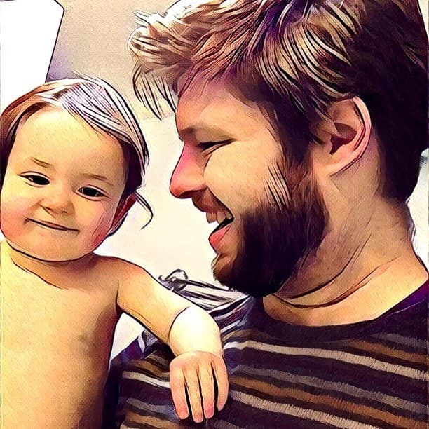 Jordan Eldredge with his daughter